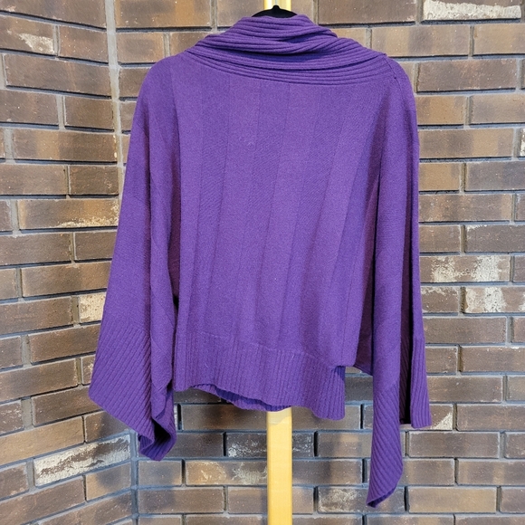 Nordstrom wool and cashmere blend cropped batwing dolman purple sweater - Picture 8 of 9